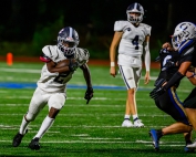 Dunwoody running back Malachi Cranshaw (2) headed for one of his three touchdowns on the night in Dunwoody's 39-7 win over Chamblee. (Photo by Ken Langley Photo)