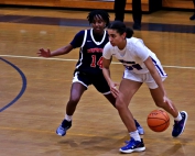 Lakeside's Gabriella Benjamin (34) hit for 12 of her 24 points in the first quarter to propel the Lady Vikings to a 62-18 Region 4-6A win over the Dunwoody Lady Wildcats at Lakeside on Tuesday. (Photo by Mark Brock)