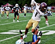 Eli Ffrench (1) and his Tucker Tiger teammates host the Northview Titans in a game moved from Thursday to tonight at 6:30 pm at North DeKalb Stadium. (Photo by Mark Brock)