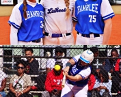 Georgia Dugout Club (Softball) All-State participants at Truist Park on Saturday include (top, l-r) Kate Sarago (Chamblee), Ellie Lenz (Lakeside), Rachel Axelson (Chamblee) and Gali Nelson (Chamblee, bottom photo).