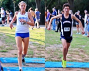 DeKalb County champions Talley Pendleton (left from Chamblee) and Alex Loffredio (Dunwoody) hope to lead their teams to a qualifying spot for the state meets as they run in the state sectionals this weekend. All 19 DeKalb schools have participants headed to five different sectional competitions. (Photo by Mark Brock)