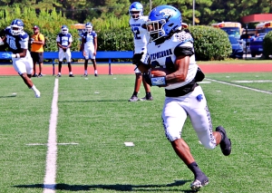 Stephenson running back Anthony Booker has fueled the Jaguar rushing with over 400 yards and 7 touchdowns in the first two rounds of the Class 3A high school football state playoffs. (Photo by Mark Brock)