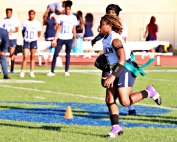 Redan junior Londyn Felder runs against Miller Grove during a regular season game. Felder and her Lady Raiders host three teams in first round of the Division 1 state playoffs beginning at 5:30 pm on Thursday at Hallford Stadium. (Photo by Mark Brock)