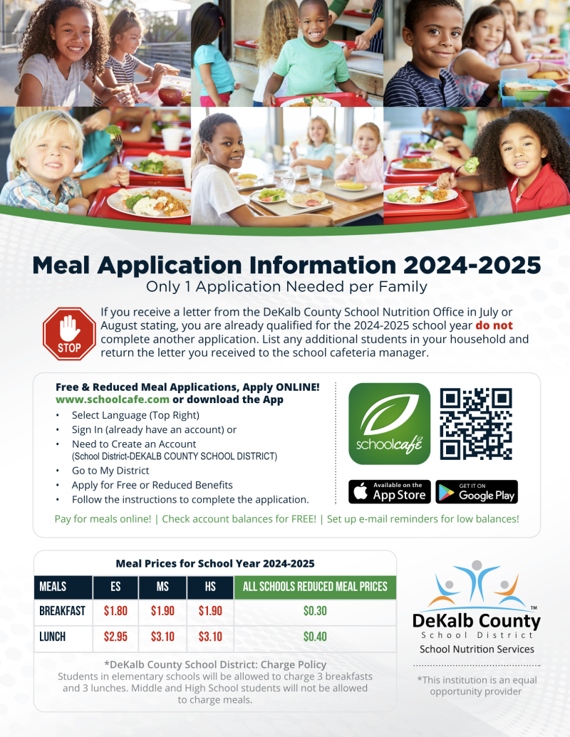 Meal Application Information for FY 20242025 School Nutrition